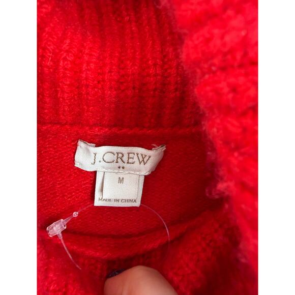 J.Crew Womens Size M Turtle Neck Sweater Wool Blend Red Long Sleeve Minimalist - Picture 5 of 9